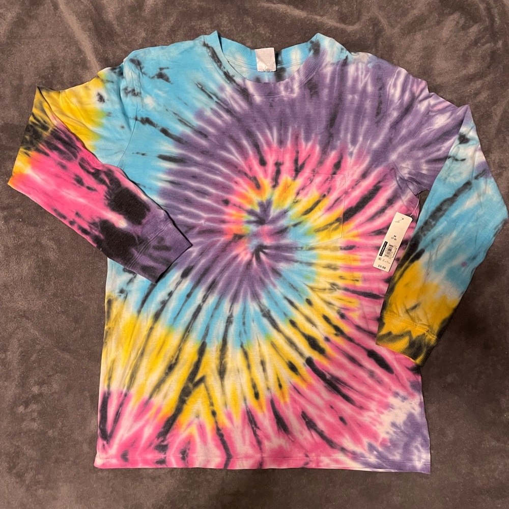 No boundaries Tie-Dye ✌🏻☮️ Long Sleeve Pocket T-Shirt